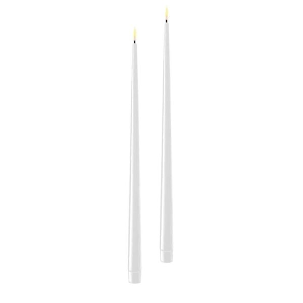 Deluxe Homeart - Shinny led Dinner Candle - White 38 cm
